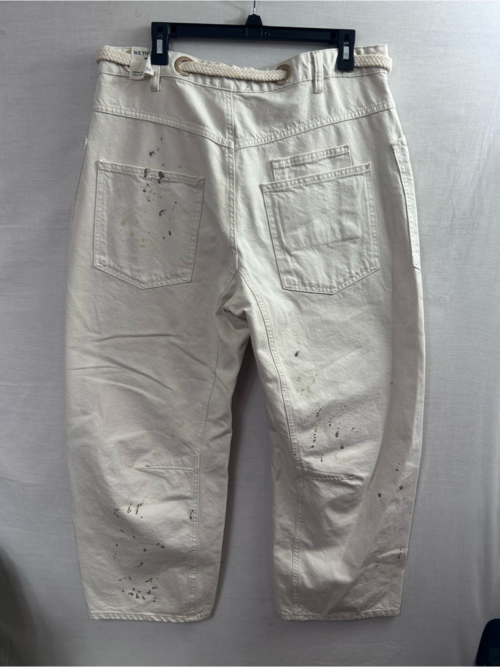 Free People We the Free Moxie Paint Fleck Cotton Utility Pants - Picture 5 of 11